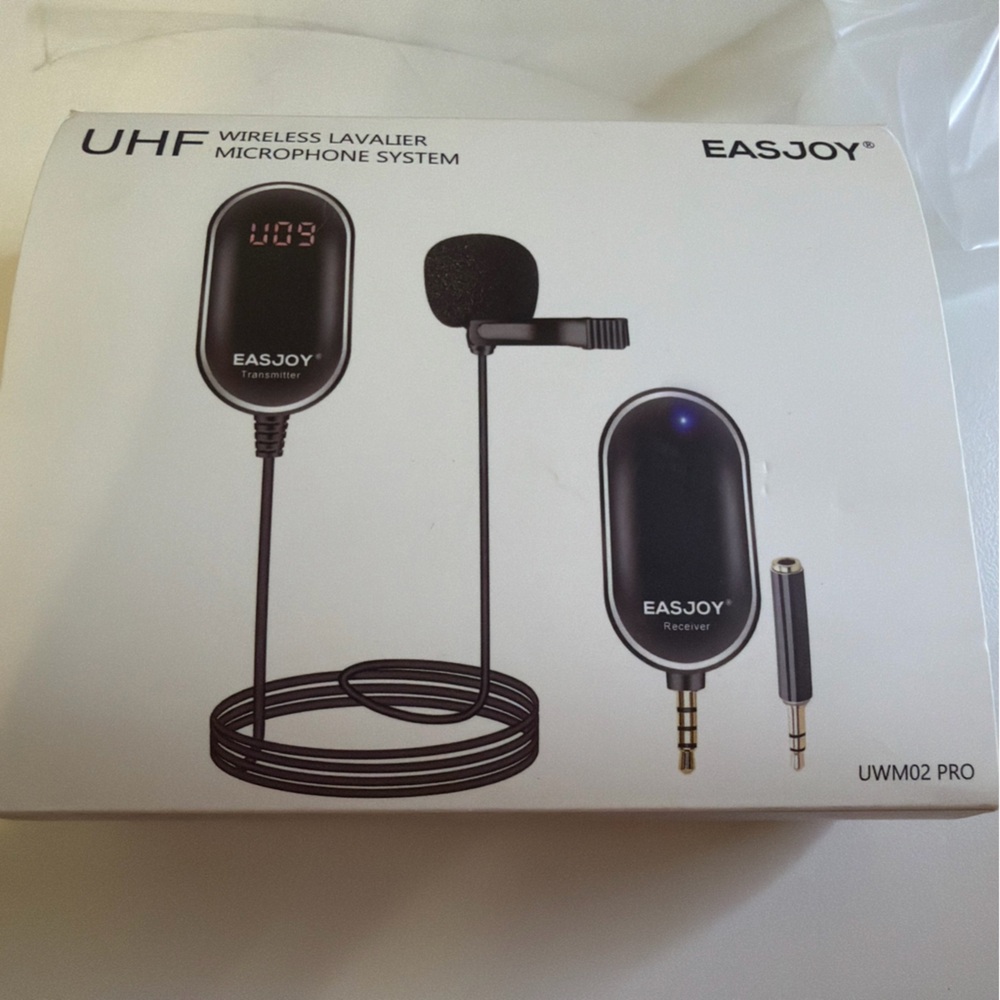 Black Wireless Lavalier Microphone System